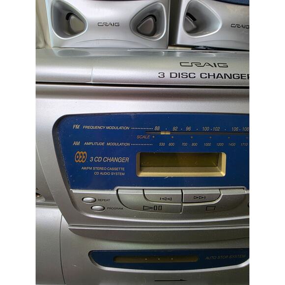 Craig CM4371 AM/FM Stereo Cassette Player 3 CD Changer Read - tested! Works! - Picture 4 of 16